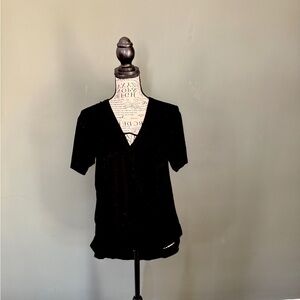 a new day Black Short Sleeve V-Neck Tee